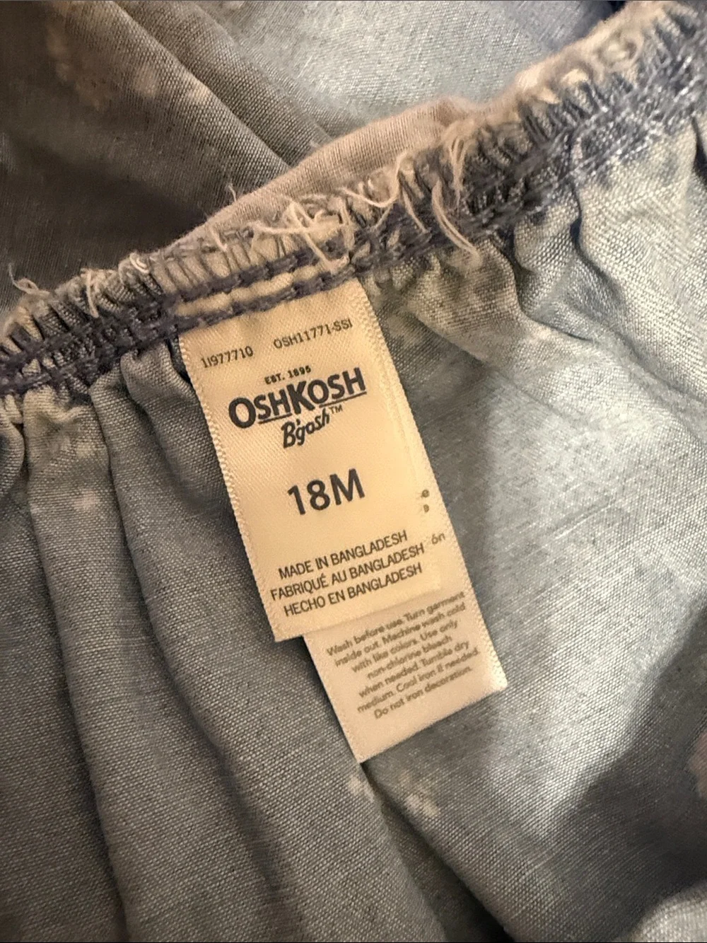 OshKosh B'gosh Light Blue Floral Denim Overall Skirt